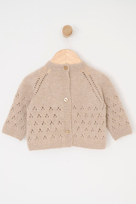 Cardigan met holle patroon - Kasjmierstijl