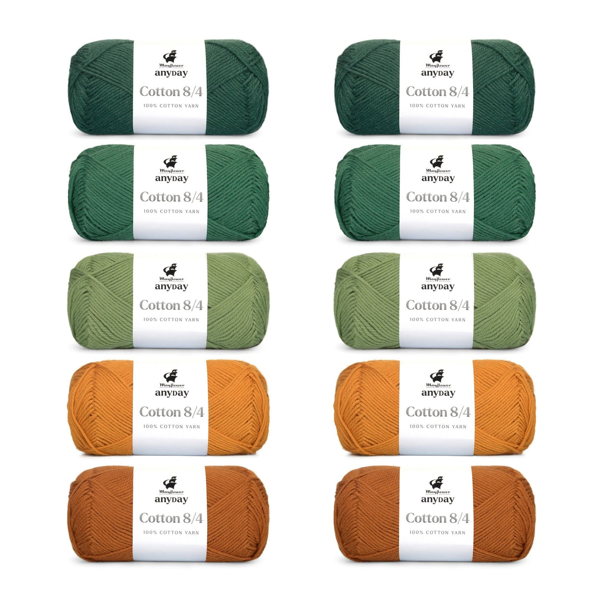 ANYDAY Cotton 8/4 Colorbag 10-pak