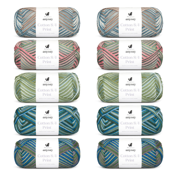 ANYDAY Cotton 8/4 Print Colorbag ​​10-Pack