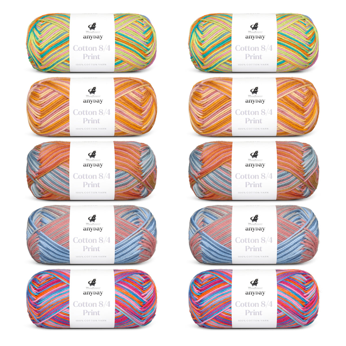 Anyday Cotton 8/4 Print Colorbag ​​10-Pack