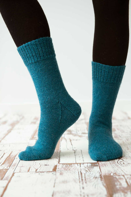 Eenvoudige sokken gebreid in 1. class wol